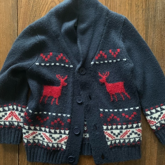 Boys Navy Winter Cardigan - Picture 2 of 7